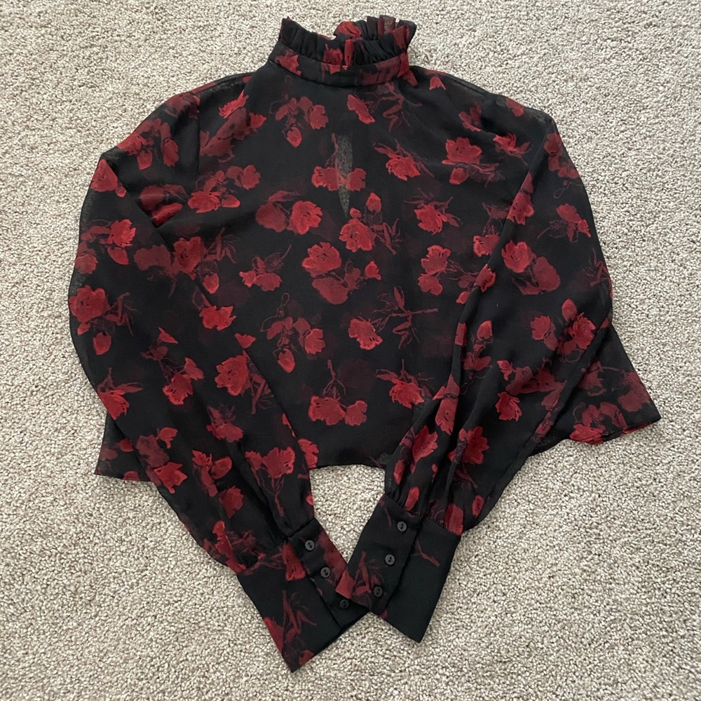 XS Zara sheer blouse